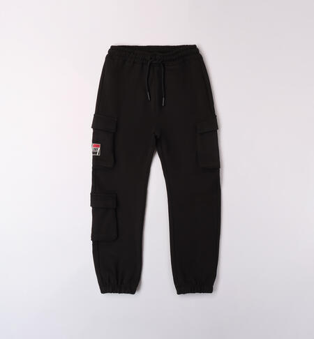 Pants with side pockets boy BLACK