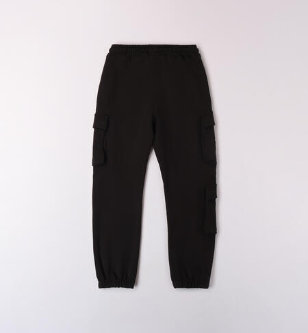 Pantaloni con tasche laterali ragazzo NERO-0658