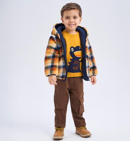 Pantaloni cotone bambino MARRONE-0876