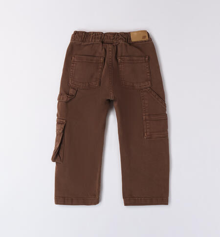 Pantaloni cotone bambino MARRONE-0876