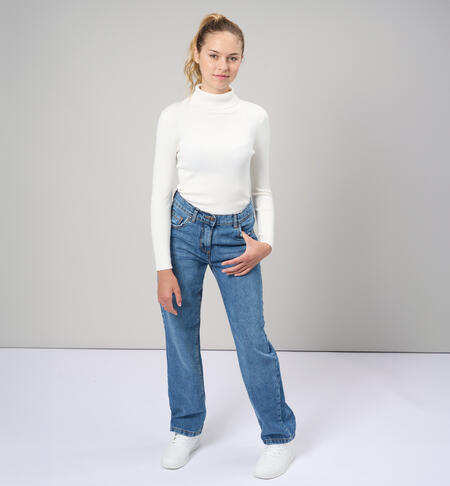 Pantaloni jeans per ragazza STONE WASHED CHIARO-7400