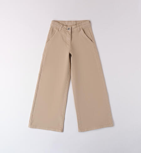 Pantaloni larghi da ragazza BEIGE-0435