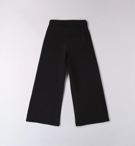 Pantaloni larghi da ragazza NERO-0658