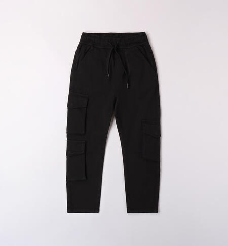 Boy's multi-pocket pants BLACK