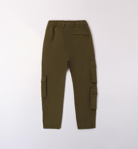 Boy's multi-pocket pants VERDE MILITARE -5563