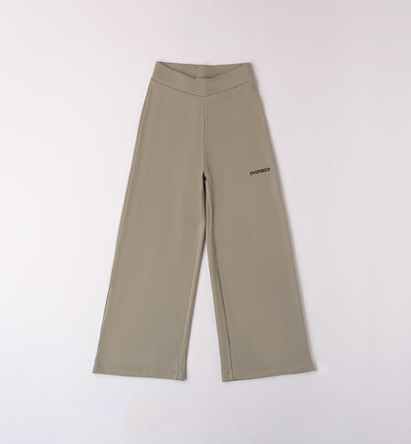 Pantaloni per ragazza larghi GREEN-4837