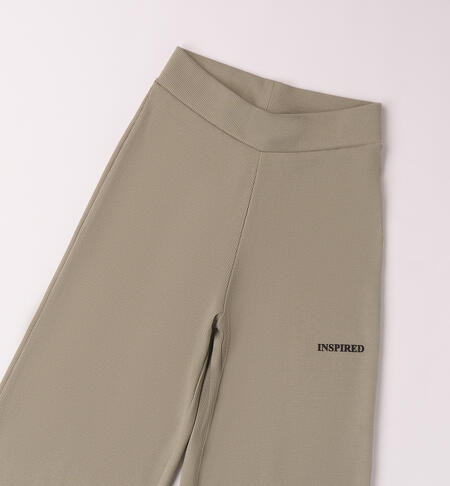 Pantaloni per ragazza larghi GREEN-4837