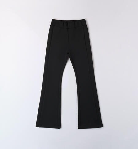 Pantaloni per ragazza stretch NERO