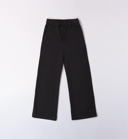 Pantaloni per ragazza stretch NERO