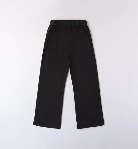 Pantaloni per ragazza stretch NERO-0658