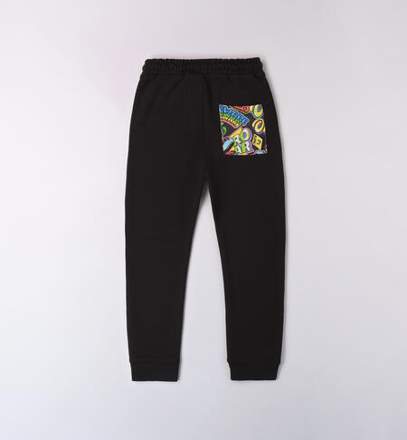 Pantaloni ragazzo sportivi NERO-0658