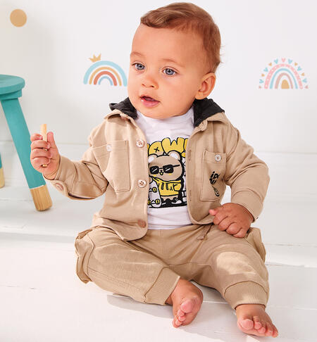 Newborn Tracksuit Pants BEIGE