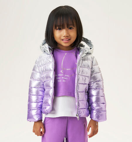 Girl's padded down jacket SILVER