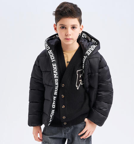 Down jacket for boy BLACK