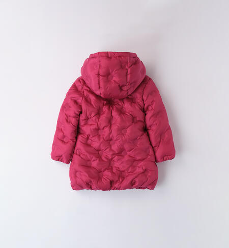 Girl's long down jacket MAGENTA-2681