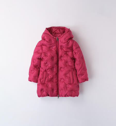 Girl's long down jacket MAGENTA-2681