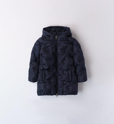 Girl's long down jacket NAVY-3854