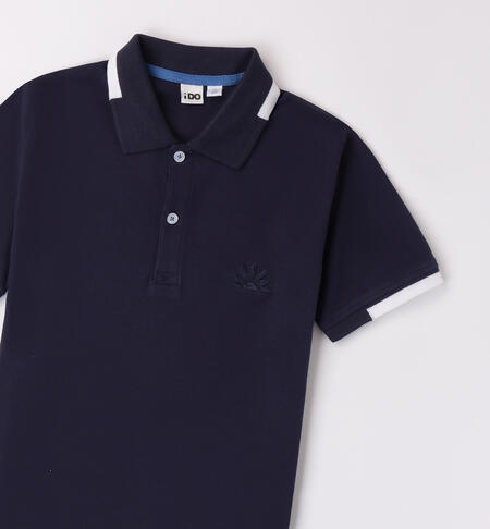Boys' embroidered polo shirt NAVY-3854