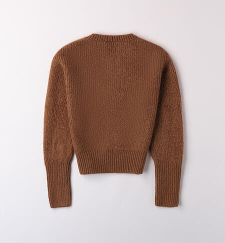 Pullover for girl in tricot MARRONE-1217