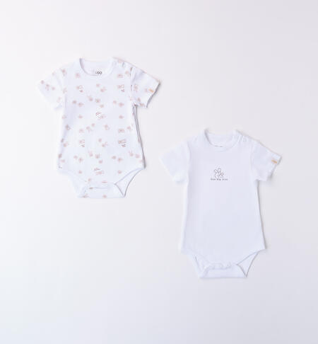 Unisex Newborn Bodysuit Set WHITE