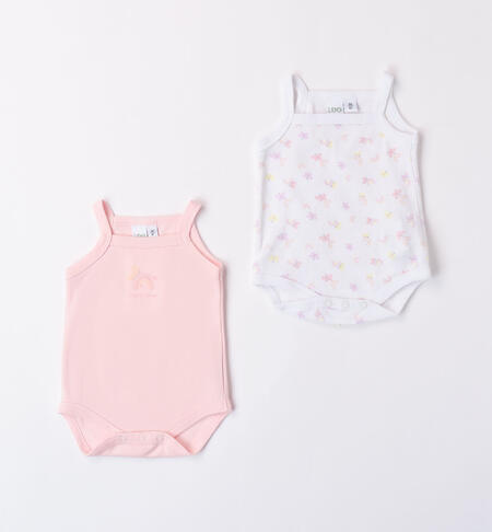 Set of two bodysuits for baby girl PINK