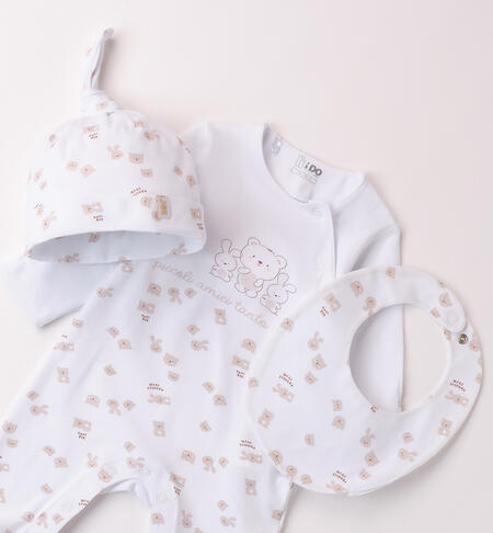 iDO Unisex Baby Set BIANCO-BEIGE-6BGT