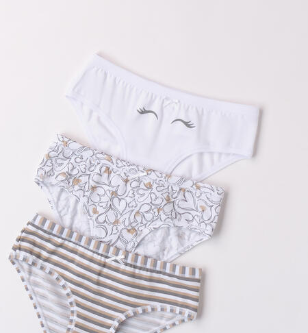 Set briefs for girl BIANCO-MULTICOLOR-6BAB