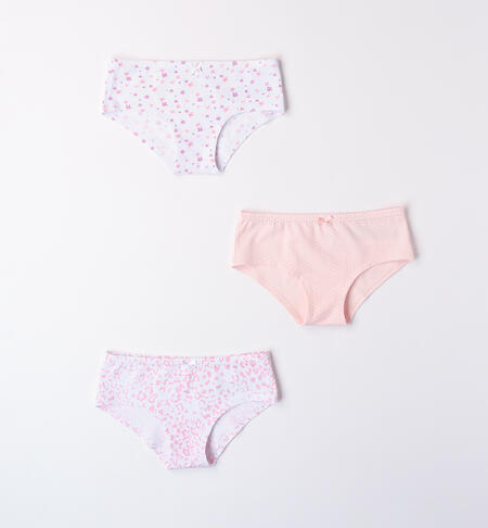 Girl's briefs set BIANCO-ROSA-6AZZ