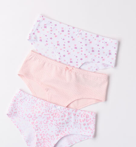 Girl's briefs set BIANCO-ROSA-6AZZ