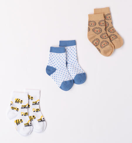 Set of three pairs of socks for baby boy 