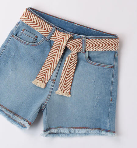 Shorts in denim per ragazza LAVATO CHIARISSIMO-7300