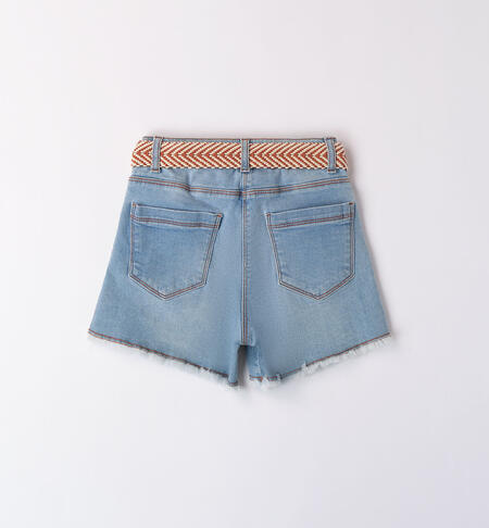 Shorts in denim per ragazza LAVATO CHIARISSIMO-7300