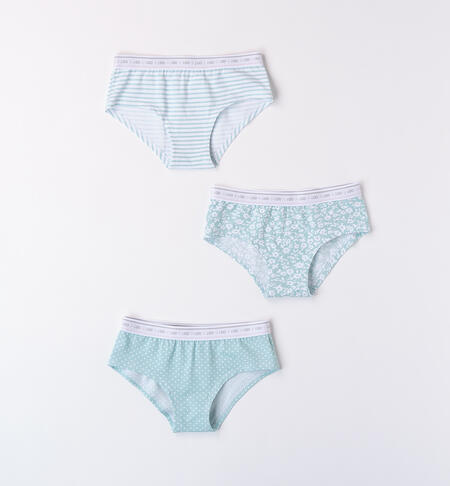 Girl's briefs BIANCO-VERDE-6BAC