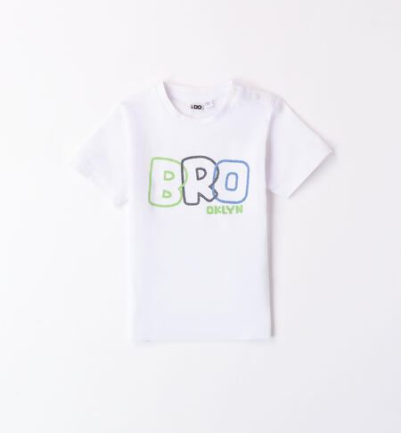 Boys' coloured T-shirt in 100% cotton WHITE