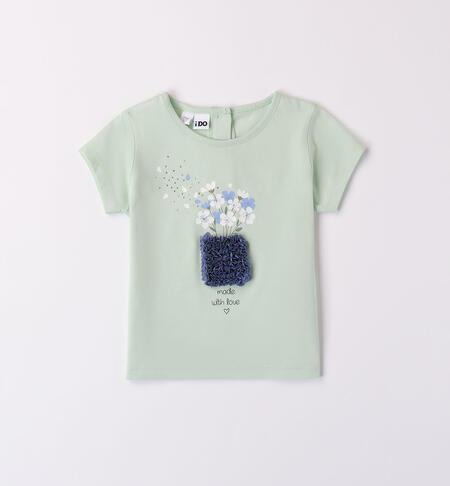 T-shirt 100% cotone per bambina  VERDE-4843