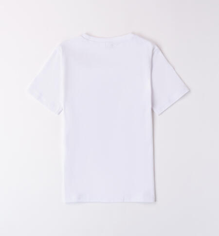 Boys' 100% cotton jersey T-shirt BIANCO-0113