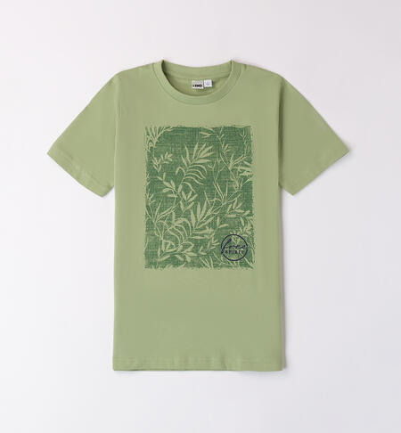 T-shirt 100% cotone per ragazzo VERDE OLIVA-4911