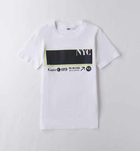 T-shirt 100% cotone ragazzo BIANCO