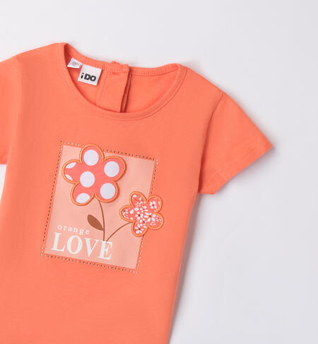 Girls' orange T-shirt ARANCIO-2221