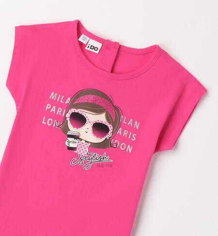 Girls' fuchsia T-shirt FUXIA-2445