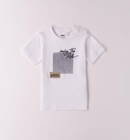 White t-shirt, 100% cotton for boys WHITE