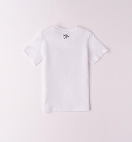 White t-shirt, 100% cotton for boys BIANCO-0113