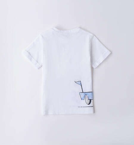 White t-shirt for boys, 100% cotton BIANCO-0113