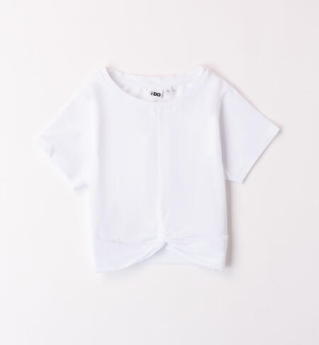 Knotted T-shirt for girls WHITE