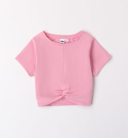 T-shirt con nodo per ragazza ORCHIDEA-2743