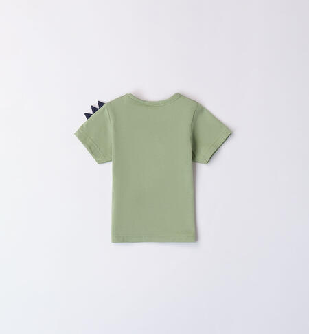 T-shirt dinosauro per bimbo VERDE OLIVA-4911