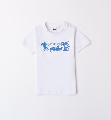 Boys' jungle T-shirt WHITE