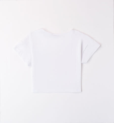 T-shirt glitter per ragazza BIANCO-0113