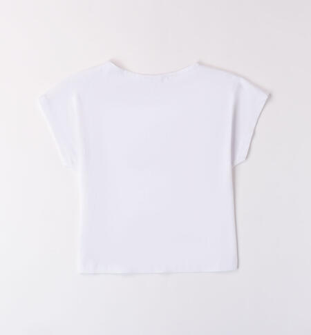 T-shirt per ragazza con stampa BIANCO-0113