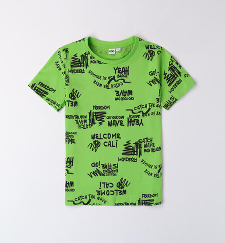 T-shirt per ragazzo 100% cotone VERDE-NERO-6ALL